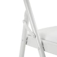 thumbnail image 4 of 6 Pack White Folding Chairs with Padded Seats, Portable Stackable Foldable Chairs for Indoor & Outdoor, Commercial Seat with Metal Frame for Events Office Wedding Party, 330lbs Capacity, 4 of 7