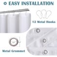 thumbnail image 6 of Ombre Grey Shower Curtain Fabric Shower Curtain Coastal Beach Ocean Wave Bathroom Shower Curtain Gray Gradual Color Design Nautical Waterproof Hooks Included 72x72 inches 1 Panel, 6 of 6