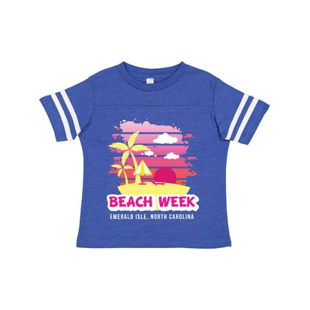 

Inktastic Beach Week Emerald Isle North Carolina with Palm Trees Gift Toddler Toddler Girl T-Shirt