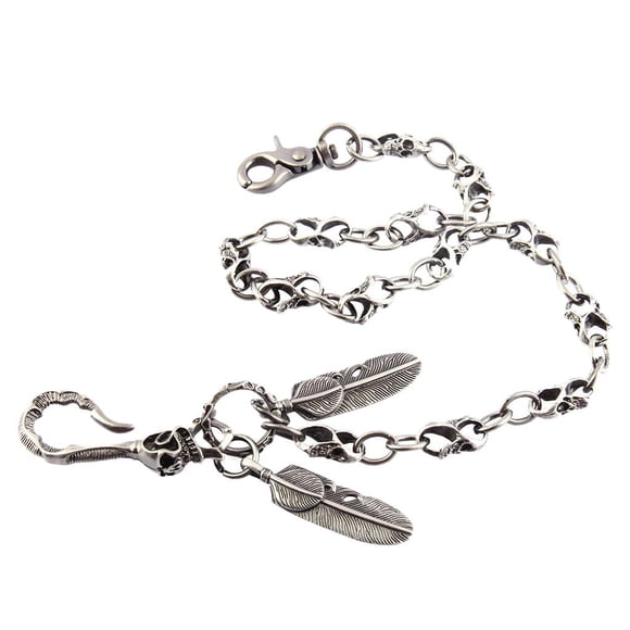 Cadena de pantalones para hombres Sunnimix Biker Rock Punk con cadena Jeans Link Waist KeyChain Antique Silver 60 cm