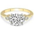 thumbnail image 3 of 5 Carat IGI Certified Round Shape Lab Grown Diamond Engagement Ring | 14K Yellow Gold |Amore Side Stone Diamond Ring | FG-VS1-VS2 Quality Friendly Diamonds, 3 of 4