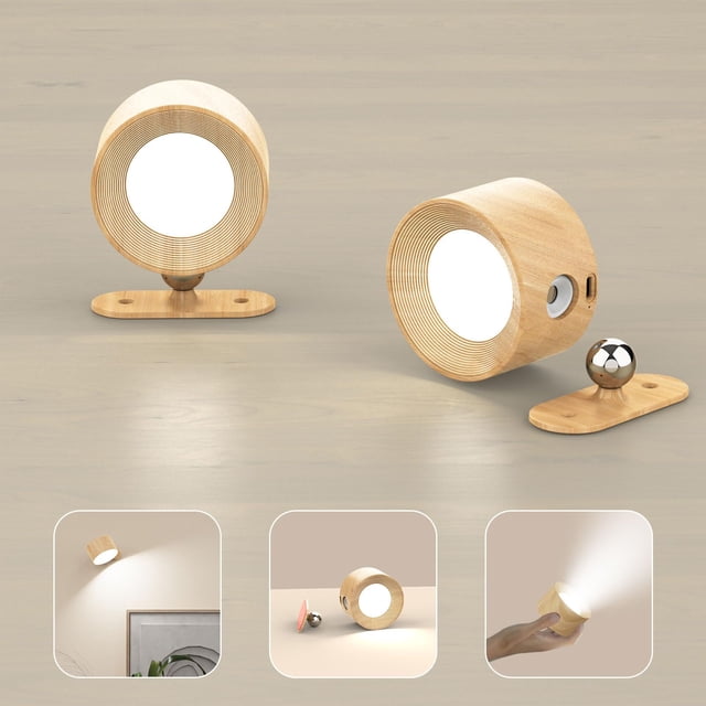 Juego de 2 lámparas de pared LED Koopala con batería recargable