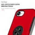 thumbnail image 3 of ELEHOLD Rugged Case For iPhone 16e / SE4 2025 Magnetic Shockproof Cover, 360° Rotable Ring Kickstand, Enhanced Camera Protection, Red, 3 of 7