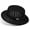 Black, variant on Women's French Vintage Hollow Woven Flat Top Straw Hat with Belt Band, Wide Brim UV Protection Sun Hat for Summer Beach Vacation Outdoor Travel
