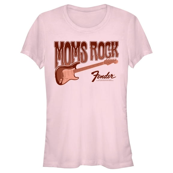 Junior's Fender Moms Rock Logo Graphic Tee Light Pink 2X Large