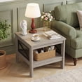 thumbnail image 2 of Costway 1 PCS 2-Tier End Table with Storage Shelf & X-Frame, 24” Farmhouse Nightstand for Bedroom Rustic Oak, 2 of 10