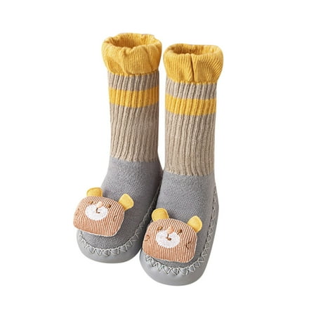 

kpoplk Toddler Girls Shoes Autumn And Winter Boys And Girls Children Socks Shoes Non Slip Indoor Floor Toddler Sneaker Boys(Grey)