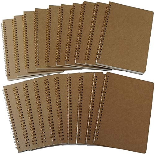 Cuaderno Espiral A5 YUREE Diario de Tapa Blanda Marrón Paquete de 20