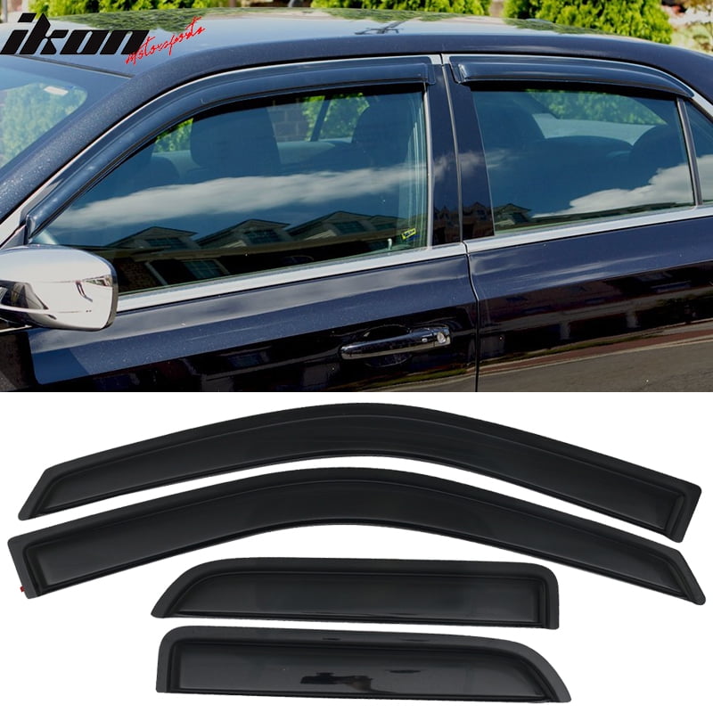 Compatible with 0918 Dodge Ram 1500 Quad Cab Acrylic Window Visors Vent Deflector Rain Guard