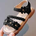 thumbnail image 4 of Eltusu Girls Sandals with Strap, Soft Sole Open Toe Comfort No Slip Summer Shoes Black Size 9(Toddler), 4 of 7