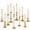 Gold, variant on Nuptio Set of 10 Gold Brass Candlestick Holders, Tall Taper Candle Stick Candle Holder for Dinning Table Wedding Centerpiece Mantel Decoration