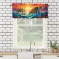 thumbnail image 3 of Sea Turtle Curtain Valances for Kitchen Windows Blue Ocean Summer Coastal Scenery Window Valance for Living Room Bedroom, Kitchen Valance Rod Pocket Window Decor Curtain 54 by 18 in, 1 Panel, 3 of 6