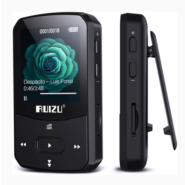 Reproductor MP3 RUIZU 64GB con Bluetooth 5.3, grabadora de voz negra