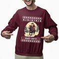 thumbnail image 2 of Christmas Sweatshirt, Howdy Santa Cowboy Riding Horse Christmas Sweatshirt, Western Ugly Sweater, Rustic Crewneck for Parties & Gifts, 2 of 5