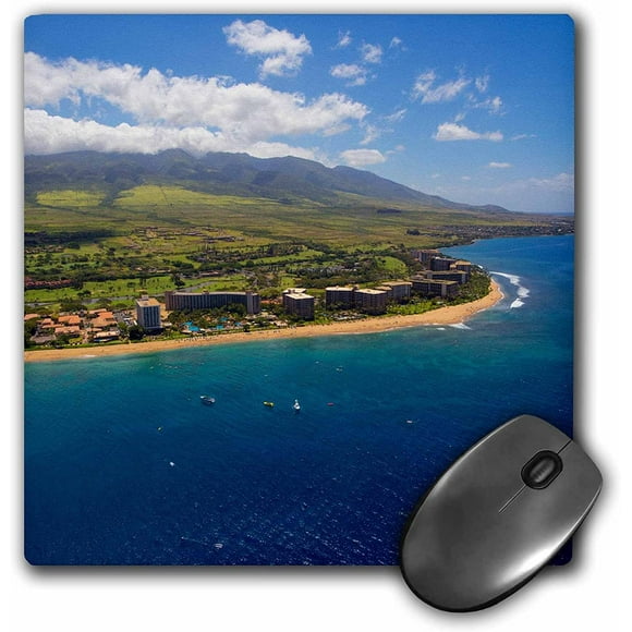 3D Rose"Kaanapali Maui Hawaii" Matte Finish Mouse Pad - 8 x 8" - mp_230690_1