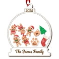 thumbnail image 1 of Adornos navideños familiares personalizados TQEHS 2025 FORMA de pan de jengibre o muñeco de nieve, 1 of 6