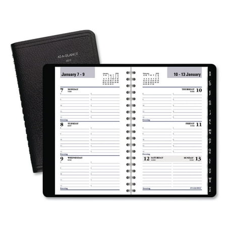 - DAYMINDER WEEKLY POCKET APPT BOOK, PHONE/ADDRESS TABS, 6 X 3 3/4, BLACK, 2019