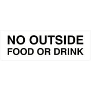Basic No Outside Food or Drink Door/Wall Sign - White - Medium
