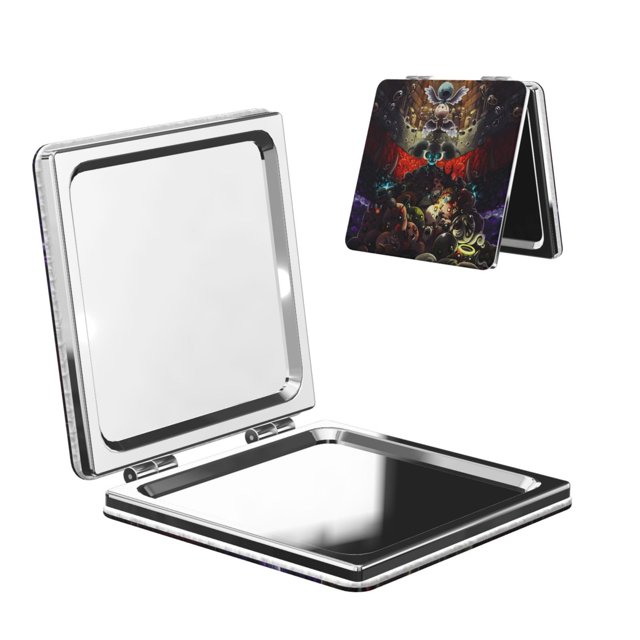 Zufioo The Binding of Isaac for Portable Pocket Makeup Mirror, Foldable Handheld Magnifying Beauty Mirror Suitable for Wallet Handbag for Women-Square