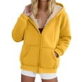 thumbnail image 3 of Lined Wool Zipper Winter Essential Jacket Long Sleeve Casual Pullover Hoodie, 3 of 9