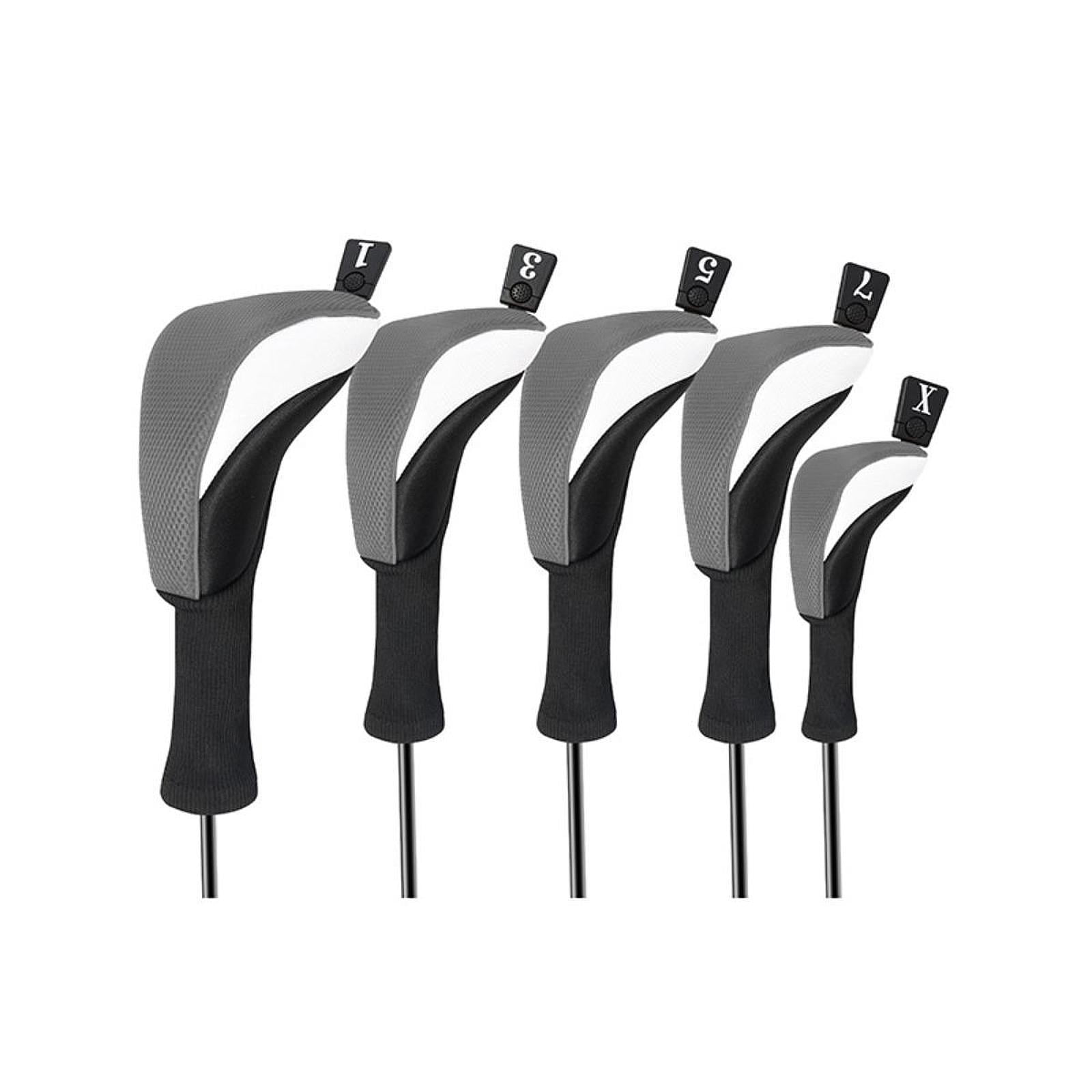 Baoblaze 5 Pieces Golf covers Golf Club Head Cover for Men Women Golfer Gift Gray