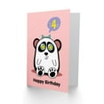 thumbnail image 2 of Kawaii Panda Star 4th Birthday Greetings Card Plus Envelope Blank inside, 2 of 3