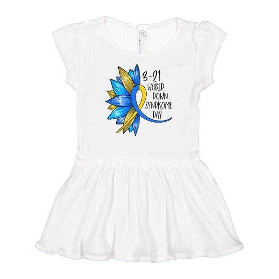 Inktastic 3-21 World Down Syndrome Day Ribbon and Sunflower Girls Baby Dress