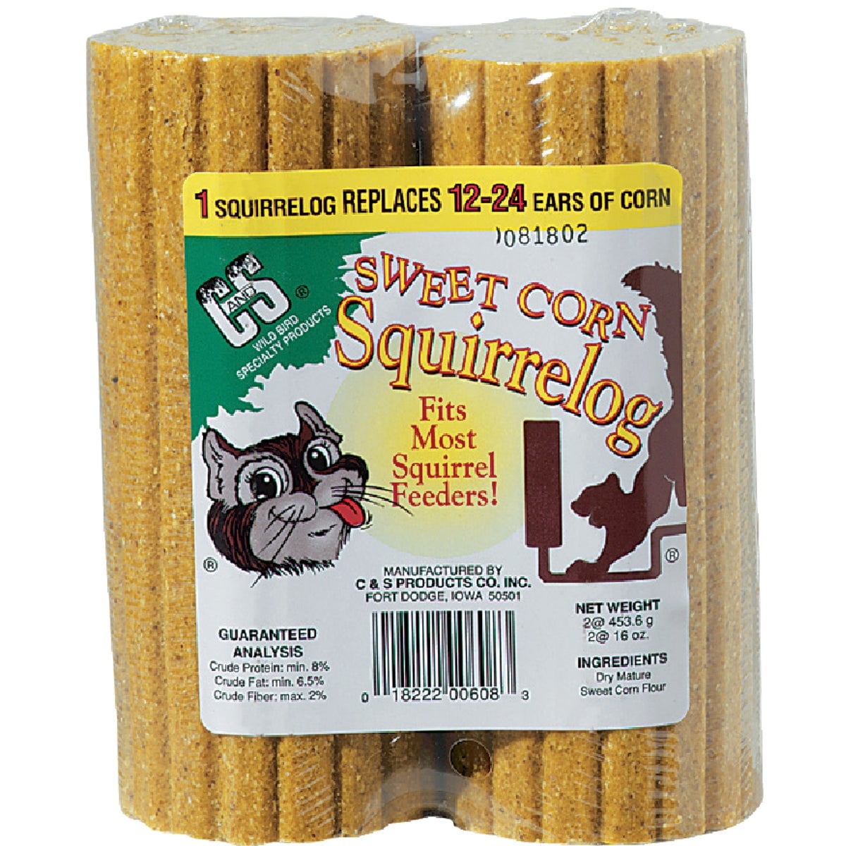 C & S Products Sweet Corn Squirrel Log - Nut Treat for Squirrels - 32 oz.