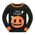 thumbnail image 3 of CONFREE Baby Boy Halloween Outfit Long Sleeve Funny Pumpkin Print Pajamas Pants 2Pcs Hallowmas Pjs Set Halloween Sleepwear Outfit For Boys, 3 of 5