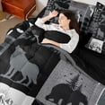 thumbnail image 3 of Feelyou Lodge Cabin Twin Bedding Sets 7pcs, Wolf Bear Bedding Comforter Set, 3 of 7