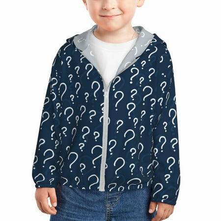 

Lukts Question Marks Print Children s Long-Sleeved Sun Protection Clothing Hooded Sweatshirts for Boys and Girls Outdoor Sports-2 Years
