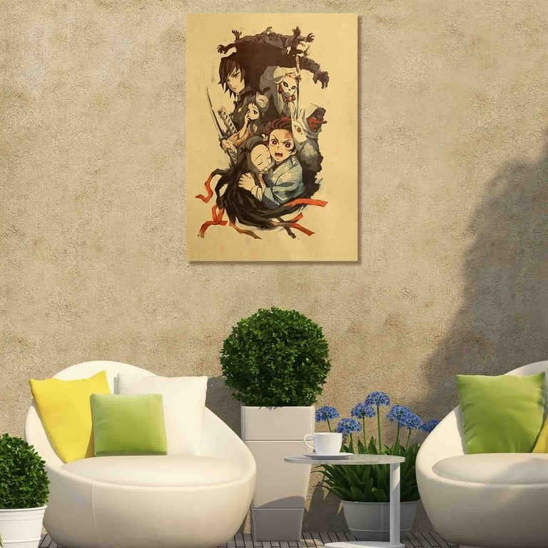 Demon Slayer Hanging Scroll Painting Printed Anime Cartoon Home Decor Wall  Poster Art Living Room Modern Decoration Gift