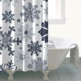 thumbnail image 4 of Blue Christmas Snowflake Pattern Shower Curtain 72"x84" ,Bathroom Decorative Shower Curtains Set with 12 Hooks,Modern Waterproof Washable Shower Curtain, 4 of 6