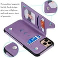 thumbnail image 2 of Dteck Case for iPhone 12 Pro 6.1-inch,Magnetic Butterfly Patterned Flip PU Leather Kicksatnd Card Holder Wallet Rubber Shockproof iPhone 12 6.1" Case Back Phone Cover,Purple, 2 of 9