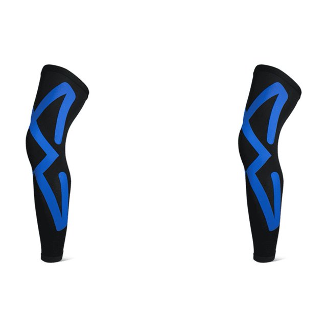 Reparte de la manga de la pierna completa Brazis de rodilla larga para el ciclismo (XL) Negro Azul