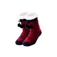 thumbnail image 3 of Voska Winter Warm Thick Fleece Lined Non Slip Floor Socks Adult Cozy Home Slipper Socks with Grippers Indoor Anti Skid Socks for Men Women Wine One Size, 3 of 5