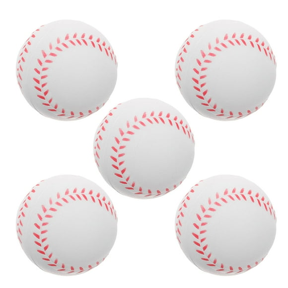 GOOHOCHY 5pcs Baseballs Baseball Training Set White PU Foam Training Indoor And Outdoor Use Safe For Beginners