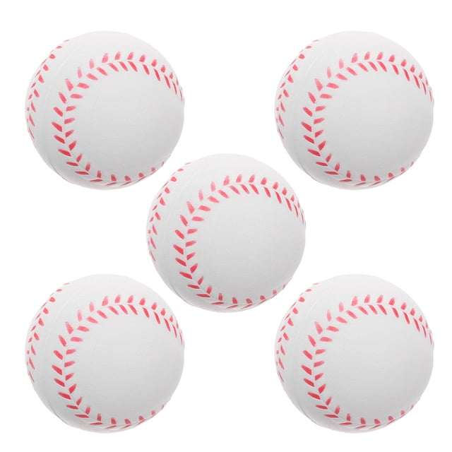 GOOHOCHY 5pcs Baseballs Baseball Training Set White PU Foam Training Indoor And Outdoor Use Safe For Beginners
