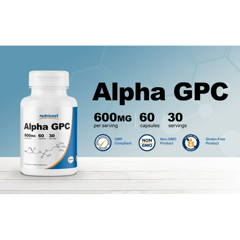 Nutricost Alpha GPC 600mg, 60 Vegetarian Capsules - Non-GMO Supplement,  300mg Per Capsule