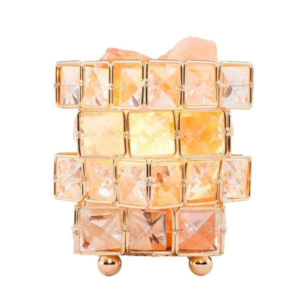 "Happyline" Natural Himalayan Crystal Salt Lamp with Wooden Base