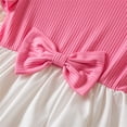 thumbnail image 6 of Fesfesfes Girls'Summer Solid Color Short Sleeve Crew Neck Elastic Waistband Dress with Pockets Casual Comfortable Cotton Blend Dress for Kids(Pink#1,9 Months), 6 of 9