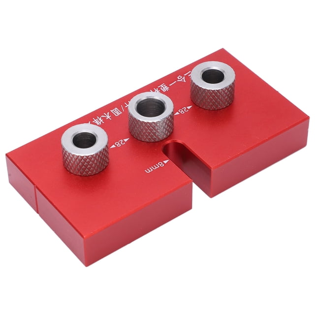 Wood Doweling Jig, Simple To Clamp Rustproof Accurate Woodworking Hole Drill Guide For Punching For Carpenter Red