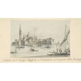 thumbnail image 2 of Giacomo Guardi 18x12 Black Ornate Wood Framed Double Matted Museum Art Print Titled - The Island of San Giorgio Maggiore (ca. 1804-28), 2 of 5