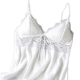 thumbnail image 5 of Sleepwear Sets for Women Lace Cami Tops with Removerable Pad Matching Short Silky Lounge Pajama Set White M, 5 of 6