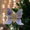 thumbnail image 4 of Christmas Tree Butterflys Ornaments Wreath Decor Ceiling Wall Decoration for Year Gifts Holiday Glittering Butterflys Christmas Tree Hanging Ornament, Blue, 4 of 6