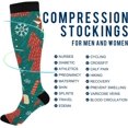 thumbnail image 4 of GZHJMY Christmas Compression Socks, Women Men Long Stocking (20-30mmHg), Travel Knee High Stockings for Athletic Sports,Running,Cycling,Nursing, 4 of 7