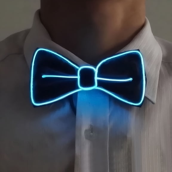 TELOLY LED Bow Tie Flashing Light Up El Wire Bow Tie Necktie Party Lights Wedding