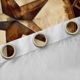thumbnail image 4 of Manfei Boho Stars Kitchen Curtains,Rustic Farmhouse Lodge Black Out Curtains Pack of 2 (42x63 Each),Cream Brown, 4 of 6