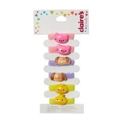 Claire's Club Little Girls Chick, Dog, and Cat Ponytail Holders, 6-Pack