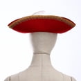 thumbnail image 5 of Hsqqdc Adult Tricorn Buccaneer Pirate Hat with Feather, Colonial Style for Renaissance Parties, 5 of 7